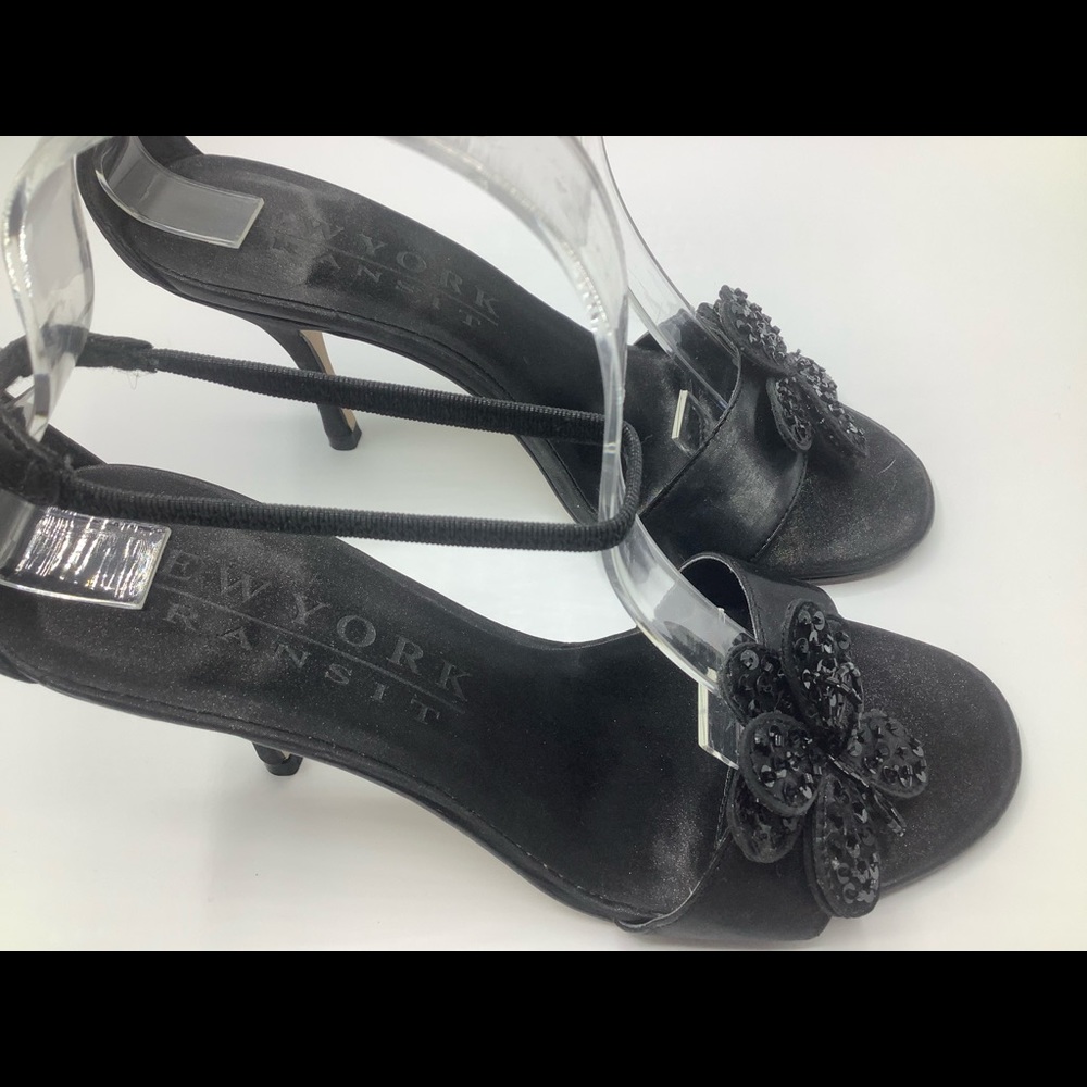 New York Transit Black strappy heels - Picture 8 of 8